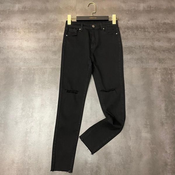 women simple black jeans 2020 spring new style fashion holes street fashion elasticity slim fit pencil pants black jeans, Blue
women simple black jeans 2020 spring new style fashion holes street fashion elasticity slim fit pencil pants black jeans, Blue