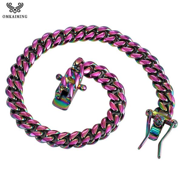 6mm colorful cuban link bracelet stainless steel men's hip hop fashion jewelry bangle rock accessory for women bracelets chain, Black
6mm colorful cuban link bracelet stainless steel men's hip hop fashion jewelry bangle rock accessory for women bracelets chain, Black