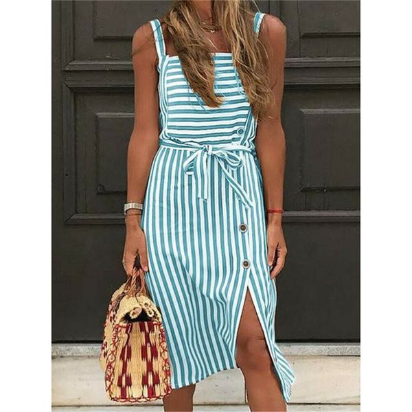 summer casual womens striped dress strappy buttons sundress fashion lady bow knot waist knee-length dress 2020 plus size, Black;gray
summer casual womens striped dress strappy buttons sundress fashion lady bow knot waist knee-length dress 2020 plus size, Black;gray