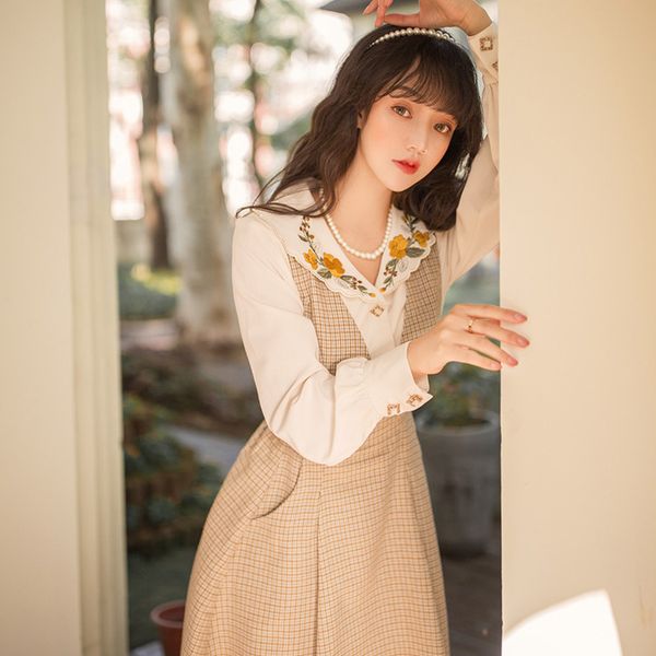 casual dresses arrival japanese vintage woman kawaii long sleeve 2021 summer fashion women clothing retro two-piece female, Black;gray
casual dresses arrival japanese vintage woman kawaii long sleeve 2021 summer fashion women clothing retro two-piece female, Black;gray