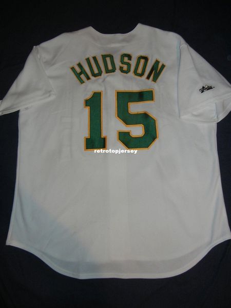 retro majestic #15 tim hudson oakland white jersey a's eckersley olson mens stitched baseball jerseys, Black;blue 
retro majestic #15 tim hudson oakland white jersey a's eckersley olson mens stitched baseball jerseys, Black;blue