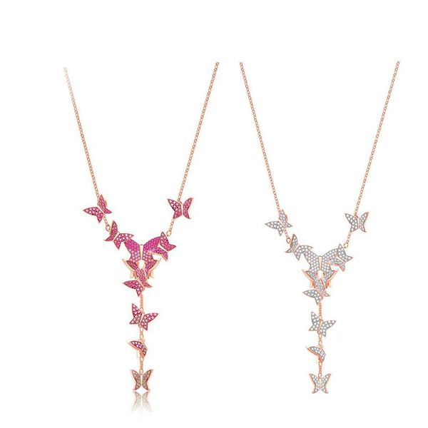 2020 original pink and gold charming butterfly necklace women clavicular chain, Silver
2020 original pink and gold charming butterfly necklace women clavicular chain, Silver