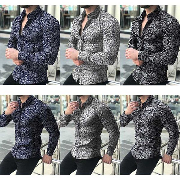 fashion shirts for men long sleeve floral print shirt autumn shirts men dress camisa button lapels collar male turn down collar, White;black
fashion shirts for men long sleeve floral print shirt autumn shirts men dress camisa button lapels collar male turn down collar, White;black