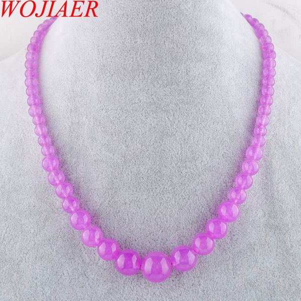 wojiaer new fashion jewelry purple jades gem stone round graduated beads women necklace 17.5 inches jewelry df3014, Silver
wojiaer new fashion jewelry purple jades gem stone round graduated beads women necklace 17.5 inches jewelry df3014, Silver