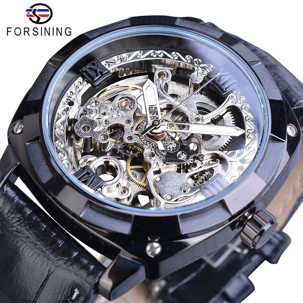 forsining new fashion men mechanical watch black automatic skeleton analog wristwatch leather band business watches montre homme, Slivery;brown
forsining new fashion men mechanical watch black automatic skeleton analog wristwatch leather band business watches montre homme, Slivery;brown