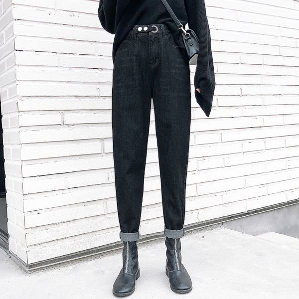 women's jeans high waist boyfriend for women loose mom black ankle length harem pants straight streetwear 2021, Blue
women's jeans high waist boyfriend for women loose mom black ankle length harem pants straight streetwear 2021, Blue