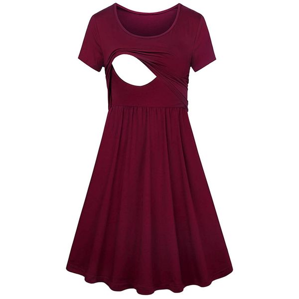 women pregnant maternity nursing solid breastfeeding summer maternity dress, White
women pregnant maternity nursing solid breastfeeding summer maternity dress, White