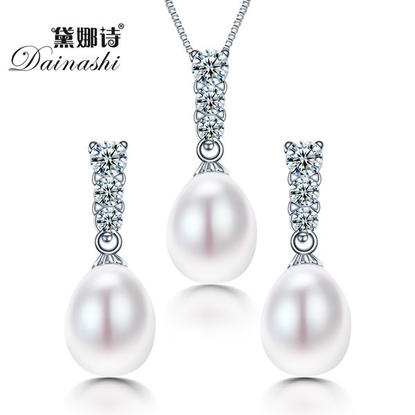 dainashi new arrival bridal women geometric natural freshwater pearl jewelry set with 925 sterling silver jewelry, Black
dainashi new arrival bridal women geometric natural freshwater pearl jewelry set with 925 sterling silver jewelry, Black