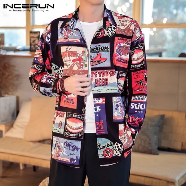 incerun мужчины печатные рубашки 2019 отложным воротником с длинным рукавом старинные свободные марка блузка повседневная уличная корейская, White;black
incerun мужчины печатные рубашки 2019 отложным воротником с длинным рукавом старинные свободные марка блузка повседневная уличная корейская, White;black