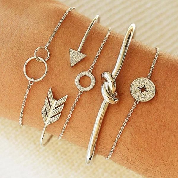 4 style modern simple women bracelets multilayer chain tassel pendant silver bracelet set dance party ewellery accessories, Black
4 style modern simple women bracelets multilayer chain tassel pendant silver bracelet set dance party ewellery accessories, Black
