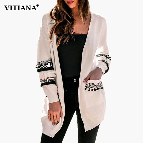 vitiana women casual loose long cardigan female 2018 autumn winter jacket sweater open stitch ladies elegant outwear knit coat, Black;brown
vitiana women casual loose long cardigan female 2018 autumn winter jacket sweater open stitch ladies elegant outwear knit coat, Black;brown