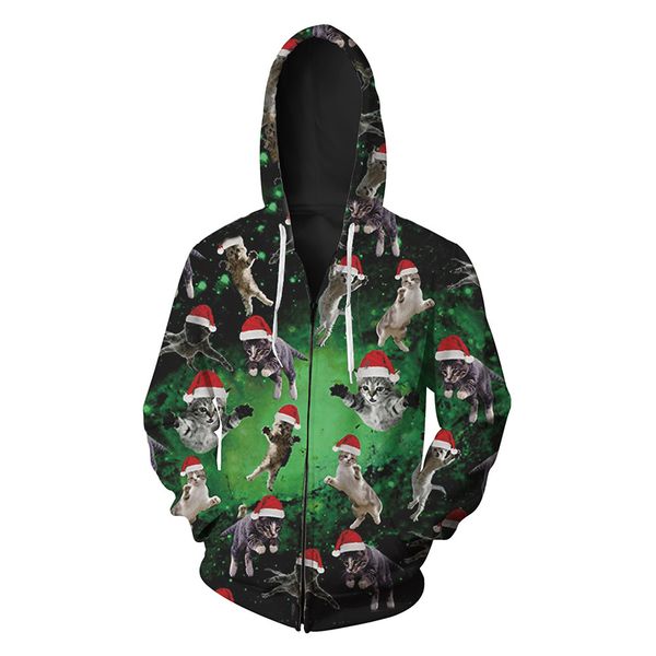 autumn new christmas cat printed men's open-and hat guard fashion european and american zippered men's guard, Black
autumn new christmas cat printed men's open-and hat guard fashion european and american zippered men's guard, Black