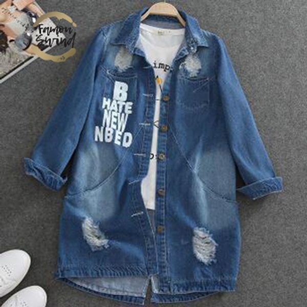 turn spring down collar slim jeans women broken hole long sleeve ladies washed denim jacket women coat outerwear, Black;brown
turn spring down collar slim jeans women broken hole long sleeve ladies washed denim jacket women coat outerwear, Black;brown