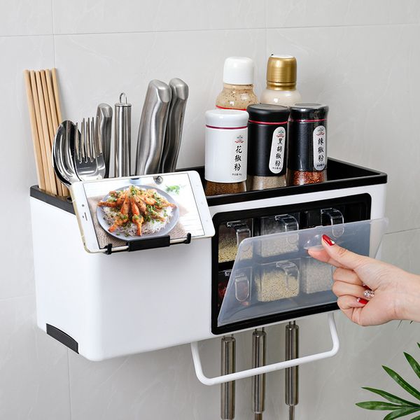multi-functional kitchen storage rack wall-mounted seasoning box punching-kitchen shelves spice box
multi-functional kitchen storage rack wall-mounted seasoning box punching-kitchen shelves spice box