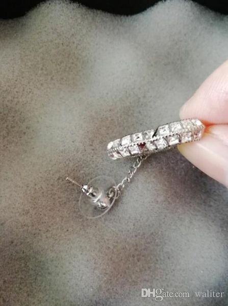 fashion classics double-sided crystal earring new long drop earrings jewelry brand earrings for wedding provide bag for gift, Golden;silver 
fashion classics double-sided crystal earring new long drop earrings jewelry brand earrings for wedding provide bag for gift, Golden;silver