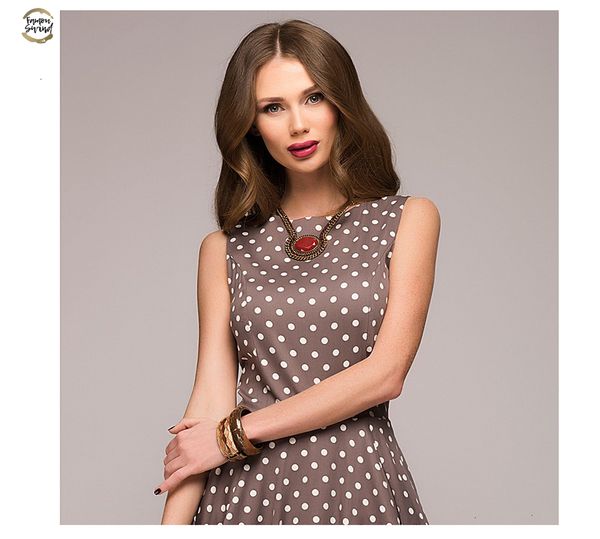 dress vintage summer new sleeveless o-neck vestidos women elegant thin dot printing mid-calf casual dress female designer clothes, Black;gray
dress vintage summer new sleeveless o-neck vestidos women elegant thin dot printing mid-calf casual dress female designer clothes, Black;gray