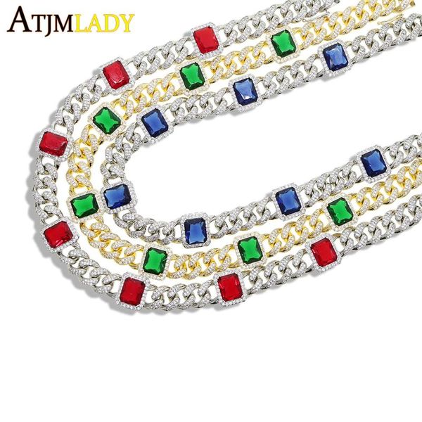 iced out bling green blue red cz 12mm miami cuban link chain colorful rectangle stone charm chunky choker hip hop women necklace, Golden;silver
iced out bling green blue red cz 12mm miami cuban link chain colorful rectangle stone charm chunky choker hip hop women necklace, Golden;silver