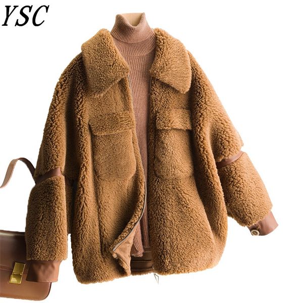 ysc handmade 2019 new design women long wool coat turn collar loose thickening coat short style pocket decoration, Black
ysc handmade 2019 new design women long wool coat turn collar loose thickening coat short style pocket decoration, Black