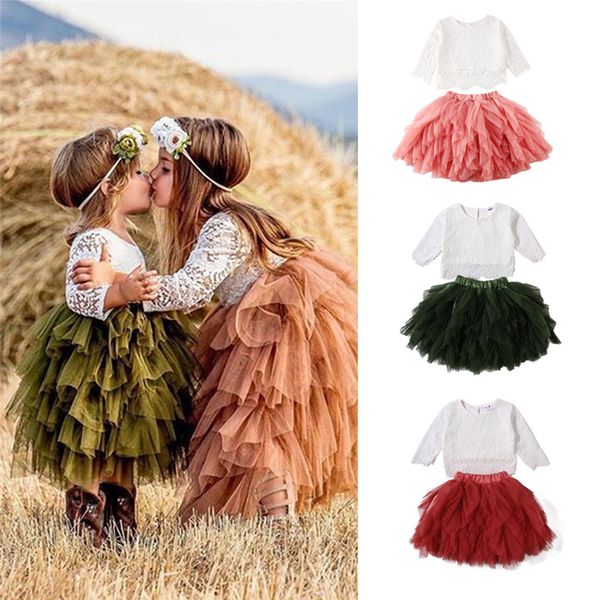 2020 fashion princess toddler kids baby girls clothes white lace flowers shirt ruffle tulle tutu skirt 2pcs summer outfit
2020 fashion princess toddler kids baby girls clothes white lace flowers shirt ruffle tulle tutu skirt 2pcs summer outfit