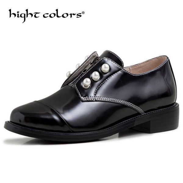 british preppy brogues oxfords thick round toe women's handsome pearl loafers ladies office black small leather shoes
british preppy brogues oxfords thick round toe women's handsome pearl loafers ladies office black small leather shoes