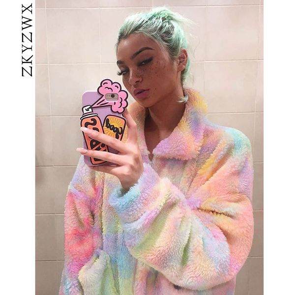 zkyzwx rainbow tie dye teddy coats and jackets women fall winter streetwear faux fur polar fleece plush cute oversized hoodie, Black;brown
zkyzwx rainbow tie dye teddy coats and jackets women fall winter streetwear faux fur polar fleece plush cute oversized hoodie, Black;brown