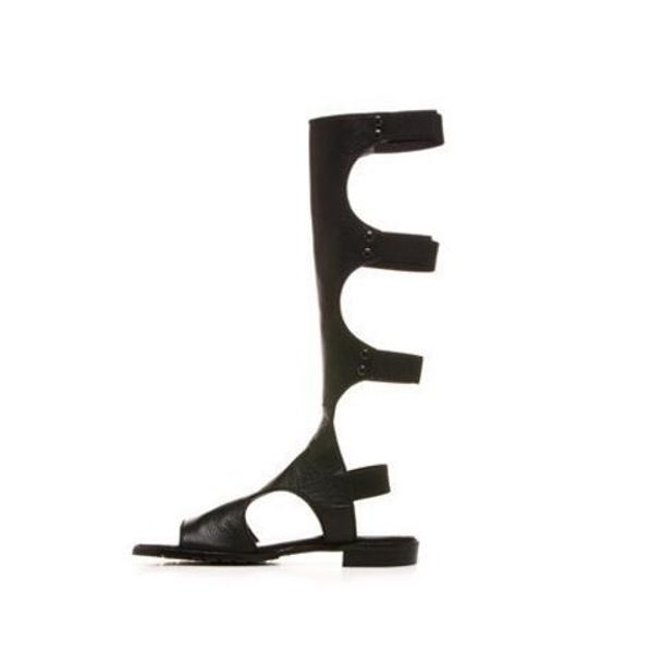 2017 summer black leather knee high sandal boots open toe cutouts gladiator boots woman knee high flat
2017 summer black leather knee high sandal boots open toe cutouts gladiator boots woman knee high flat