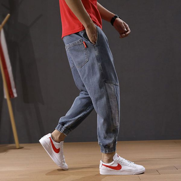 japanese style fashion men jeans loose fit harem pants spliced designer denim cargo pants slack bottom hip hop jeans men joggers, Blue
japanese style fashion men jeans loose fit harem pants spliced designer denim cargo pants slack bottom hip hop jeans men joggers, Blue