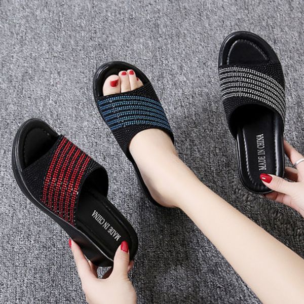 2020 new summer new leisure wedge heel thick bottom rhinestone breathable outer wear mother sandals and slippers children, Black
2020 new summer new leisure wedge heel thick bottom rhinestone breathable outer wear mother sandals and slippers children, Black