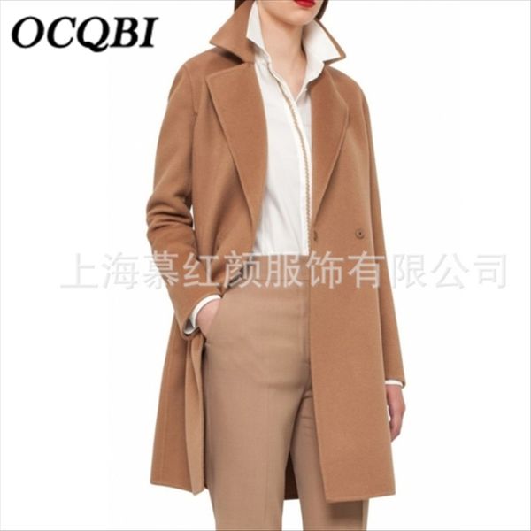 2019 korean style ol elegant long coat camel slim fit cashmere plus size fashion coats, Black
2019 korean style ol elegant long coat camel slim fit cashmere plus size fashion coats, Black