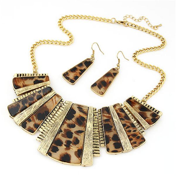 bohemian long chain resin leopard pendant necklace and hook earrings women bib chain statement necklace earring jewelry sets, Silver
bohemian long chain resin leopard pendant necklace and hook earrings women bib chain statement necklace earring jewelry sets, Silver