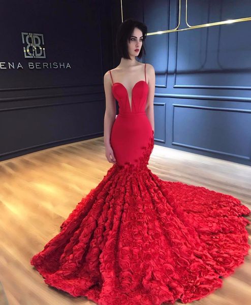 red 3d rose flowers mermiad prom dress vintage backless spaghetti evening gown luxury sheath formal party pageant gown, Black
red 3d rose flowers mermiad prom dress vintage backless spaghetti evening gown luxury sheath formal party pageant gown, Black