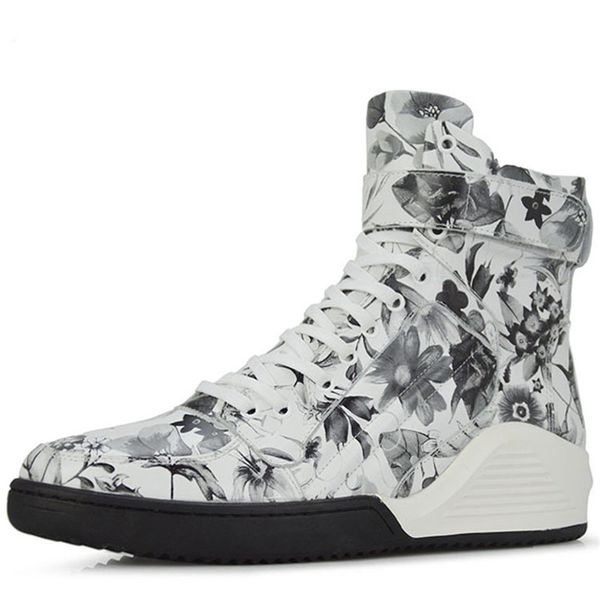 Real leather print booties White fashion male Casual hightop shoe Footwear high top tide hip hop boot
Real leather print booties White fashion male Casual hightop shoe Footwear high top tide hip hop boot
