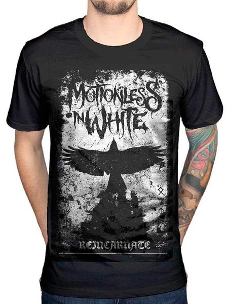 men's official phoenix motionless in white t-shirt miw gothic heavy metal band, White;black
men's official phoenix motionless in white t-shirt miw gothic heavy metal band, White;black