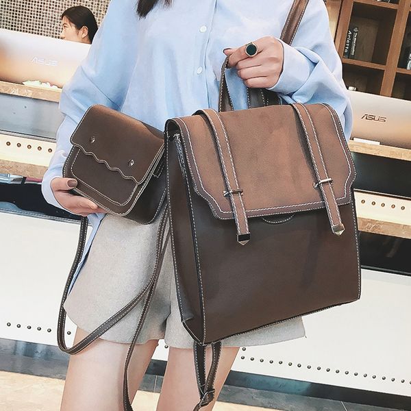 fashion 2pcs set backpack women leather school backpacks for tenager girls preppy style vintage shoulder bags sac a dos mochila
fashion 2pcs set backpack women leather school backpacks for tenager girls preppy style vintage shoulder bags sac a dos mochila