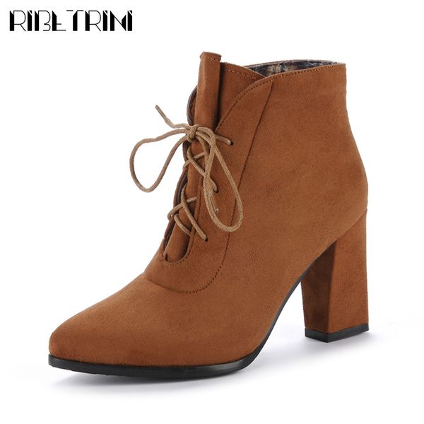 ribetrini 32-43 elegant ladies pointed toe boots lace-up ankle fur boots women 2019 high heels party date shoes woman, Black
ribetrini 32-43 elegant ladies pointed toe boots lace-up ankle fur boots women 2019 high heels party date shoes woman, Black
