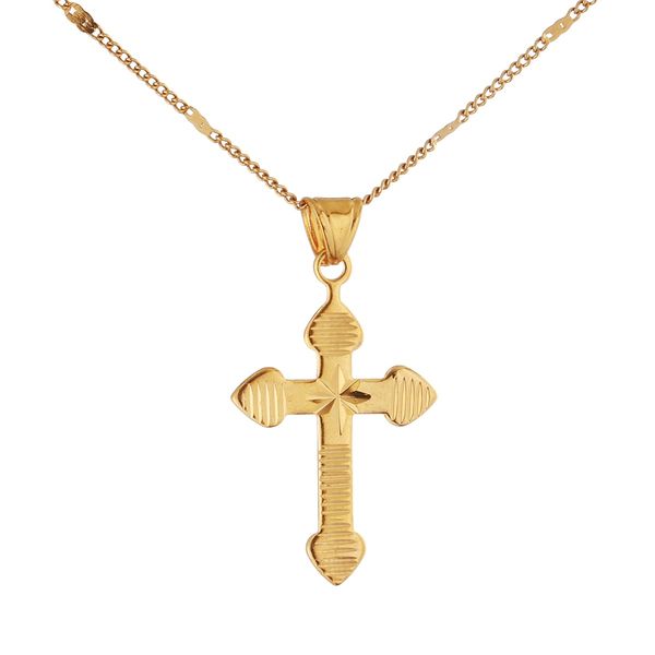 24k gold color trendy cross pendant necklace fashion women cross chain jewelry, Silver
24k gold color trendy cross pendant necklace fashion women cross chain jewelry, Silver
