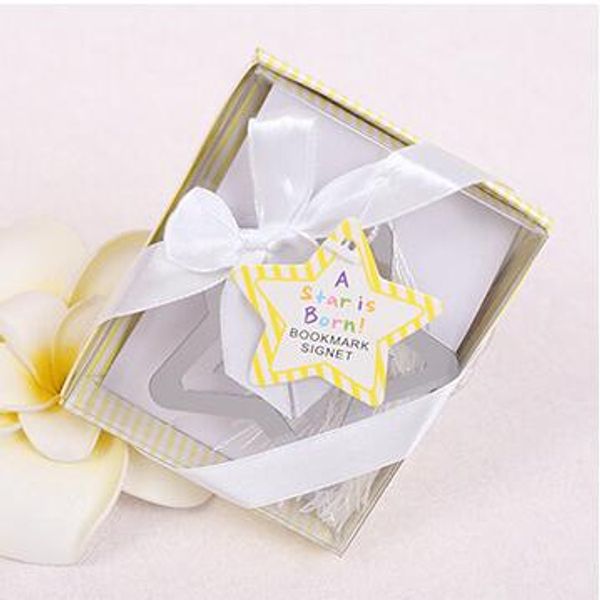 24pcs/lot "a star is born" silver metal bookmark with white-silk tassel baby shower/wedding favor gifts
24pcs/lot "a star is born" silver metal bookmark with white-silk tassel baby shower/wedding favor gifts