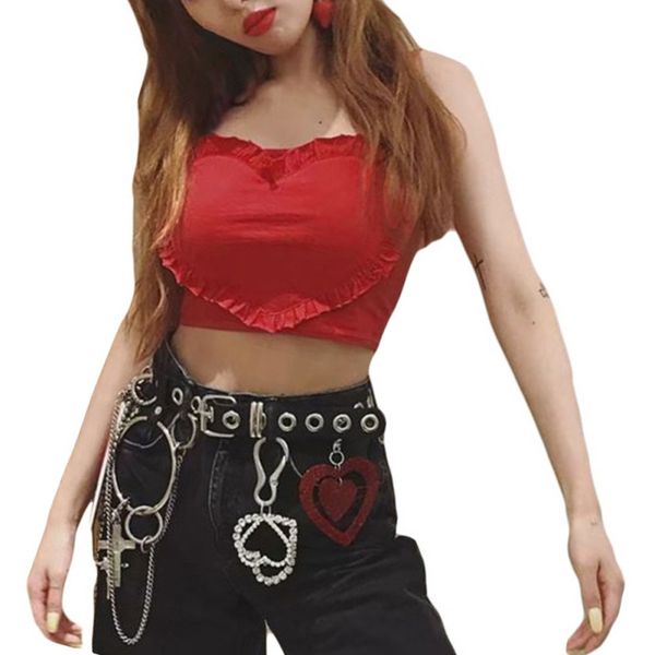 new fashion 2018 for women summer casual sleeveless heart ruffles off shoulder crop halter solid tank in red, White
new fashion 2018 for women summer casual sleeveless heart ruffles off shoulder crop halter solid tank in red, White