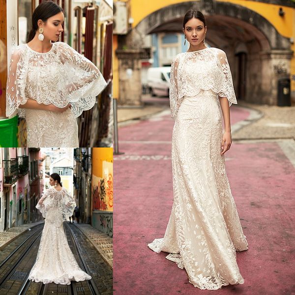 oksana mukha 2019 wedding dresses with wraps spaghetti lace applique sweep train bridal gowns beach robe de mariée, White
oksana mukha 2019 wedding dresses with wraps spaghetti lace applique sweep train bridal gowns beach robe de mariée, White