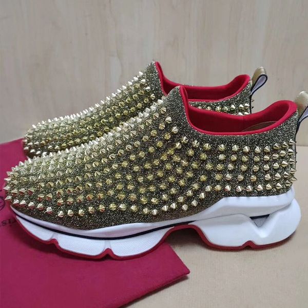 2019 high grade authentic non-slip thick bottom men women casual shoeschanel spikes rivets rhinestone shock absorption walking sneakers, Black
2019 high grade authentic non-slip thick bottom men women casual shoeschanel spikes rivets rhinestone shock absorption walking sneakers, Black