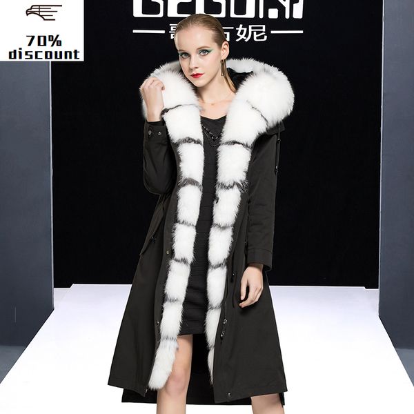 real fur coat female real fur liner parka winter jacket women collar korean long jackets veste femme my, Black
real fur coat female real fur liner parka winter jacket women collar korean long jackets veste femme my, Black