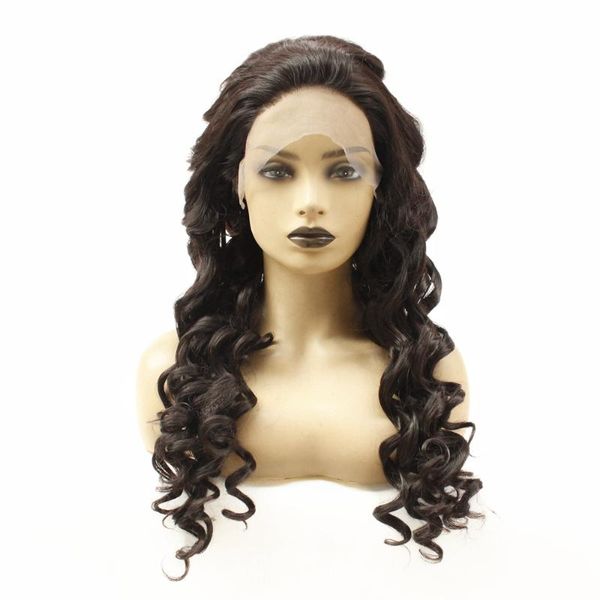 synthetic wigs dark brown natural wave heat resistant hair glueless lace front with baby 180% density full for women, Black
synthetic wigs dark brown natural wave heat resistant hair glueless lace front with baby 180% density full for women, Black