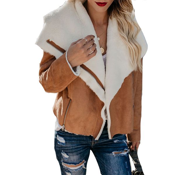 nora twips warm woolen coat women 2018 autumn winter fashion zipper faux-leather wool jacket streetwear slim coats outwear, Black;brown
nora twips warm woolen coat women 2018 autumn winter fashion zipper faux-leather wool jacket streetwear slim coats outwear, Black;brown
