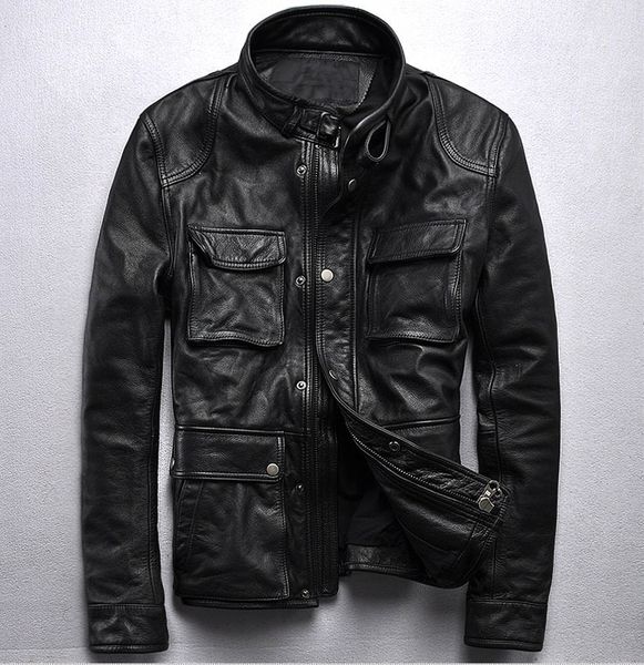 leather men's genuine jacket youth style cowhide locomotive short coat stand collar slim autumn winter clothing black
leather men's genuine jacket youth style cowhide locomotive short coat stand collar slim autumn winter clothing black