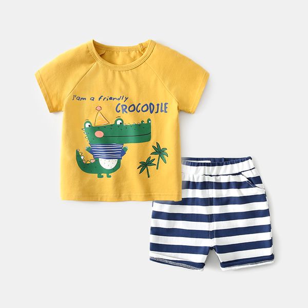 baby set kids boy dinasuar clothes casual t-shirts + shorts suit for toddler boy's fashion wear infant baby boy clothing, White 
baby set kids boy dinasuar clothes casual t-shirts + shorts suit for toddler boy's fashion wear infant baby boy clothing, White