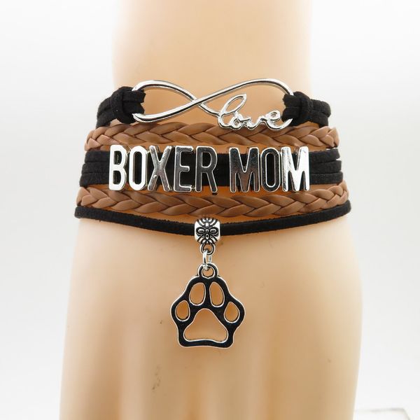 handmade suede bracelet infinity love boxer mom dog bracelet dog claws charm boxer mom gift leather wrap bracelets & bangles, Golden;silver
handmade suede bracelet infinity love boxer mom dog bracelet dog claws charm boxer mom gift leather wrap bracelets & bangles, Golden;silver