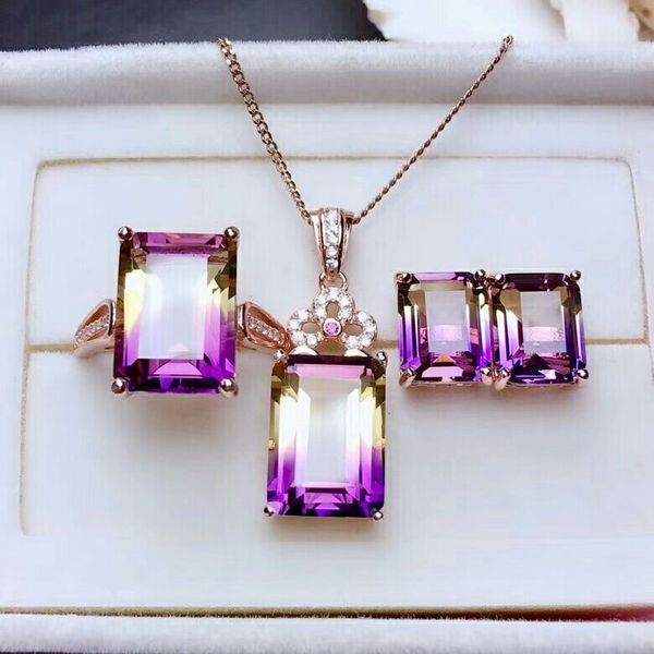 meibapj natural ametrine 925 sterling silver necklace earrings and rings jewelry set for women wedding party fine jewelry, Black
meibapj natural ametrine 925 sterling silver necklace earrings and rings jewelry set for women wedding party fine jewelry, Black