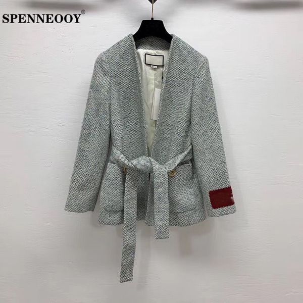 spenneooy designer custom runway autumn female fashion office suit outwear women belt pockets v-neck tweed weave outwear, Black;brown
spenneooy designer custom runway autumn female fashion office suit outwear women belt pockets v-neck tweed weave outwear, Black;brown