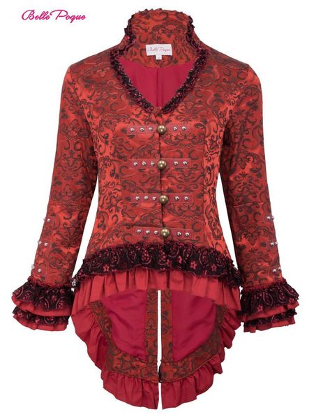 bp high low coat women jacket retro vintage victorian corset style back split lace embellished rivet evening party jacquard coat, Black;brown
bp high low coat women jacket retro vintage victorian corset style back split lace embellished rivet evening party jacquard coat, Black;brown