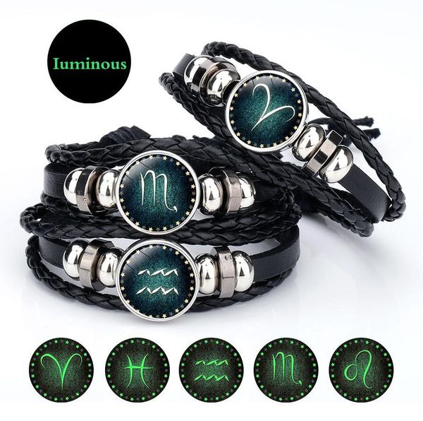 new 12 constellation luminous bracelet men leather bracelet charm bracelets for men boys women girl jewelry accessories diy gifts, Black
new 12 constellation luminous bracelet men leather bracelet charm bracelets for men boys women girl jewelry accessories diy gifts, Black